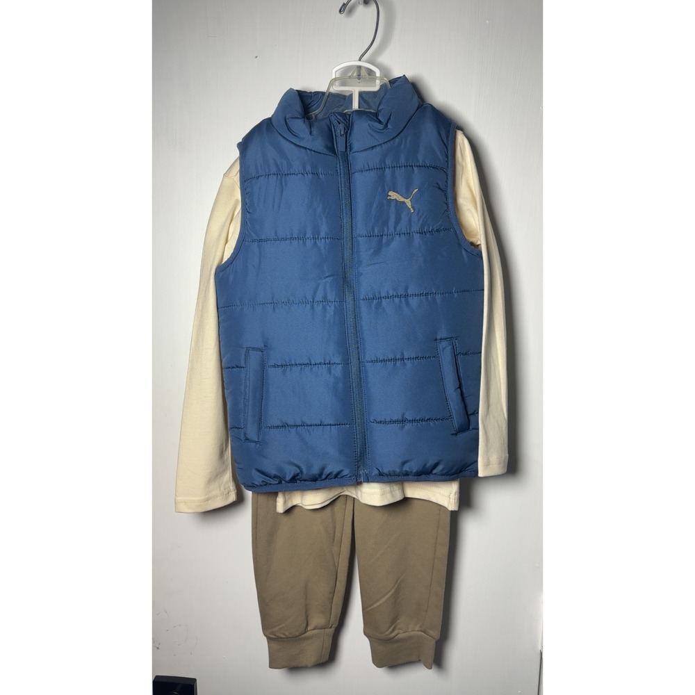 NWT Puma | Kids 3-Piece Set Puffer Vest, Tee, Joggers | Size 5